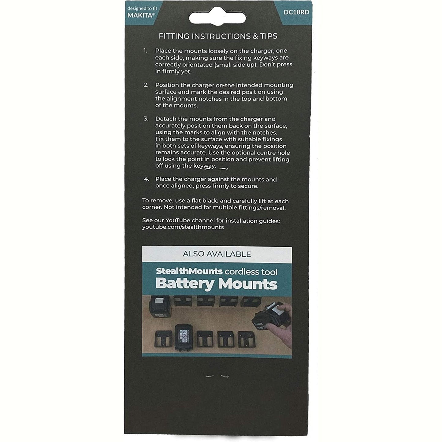 StealthMounts Charger Wall Mount for Makita DC18RD