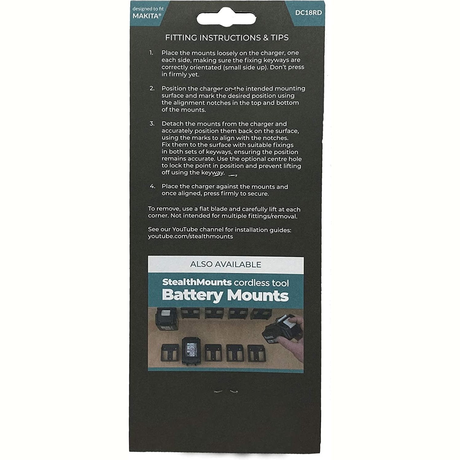StealthMounts Charger Wall Mount for Makita DC18RD