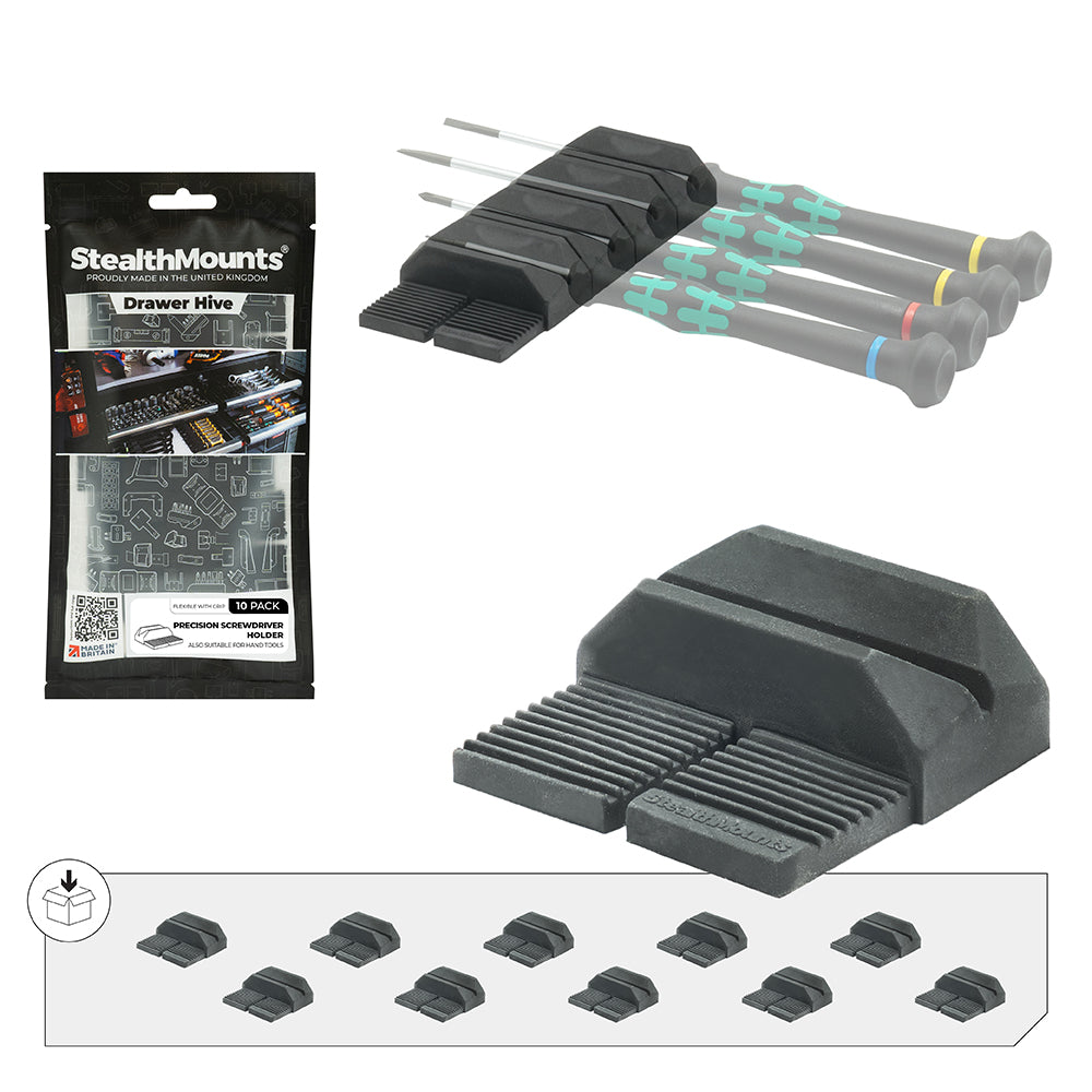 StealthMounts Drawer Hive Precision Screwdriver Holder 10 pk.