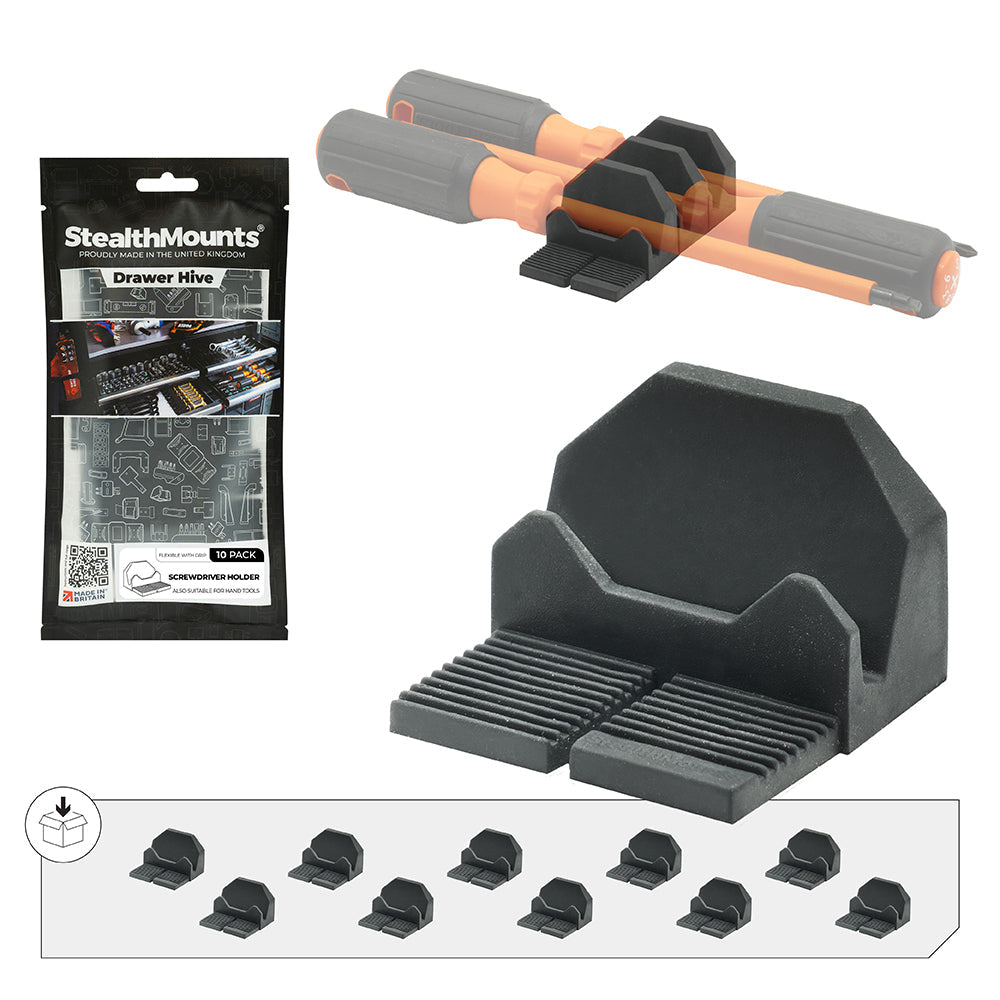 StealthMounts Drawer Hive Screwdriver Holder 10 pk.