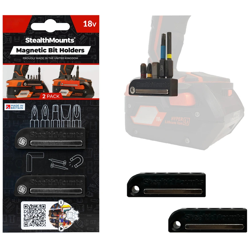 StealthMounts Magnetic Bit Holder for AEG & Ridgid 18v Tools