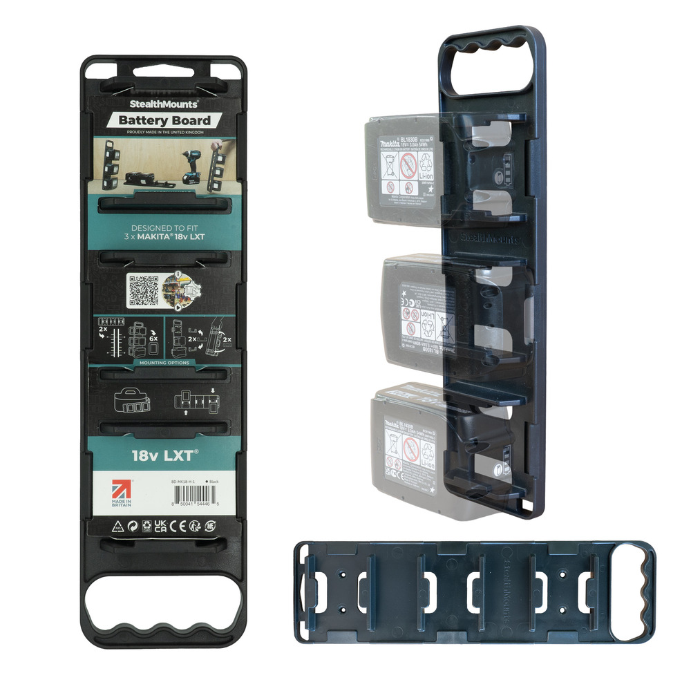 StealthMounts Makita 18v LXT Battery Holder Board with Handle