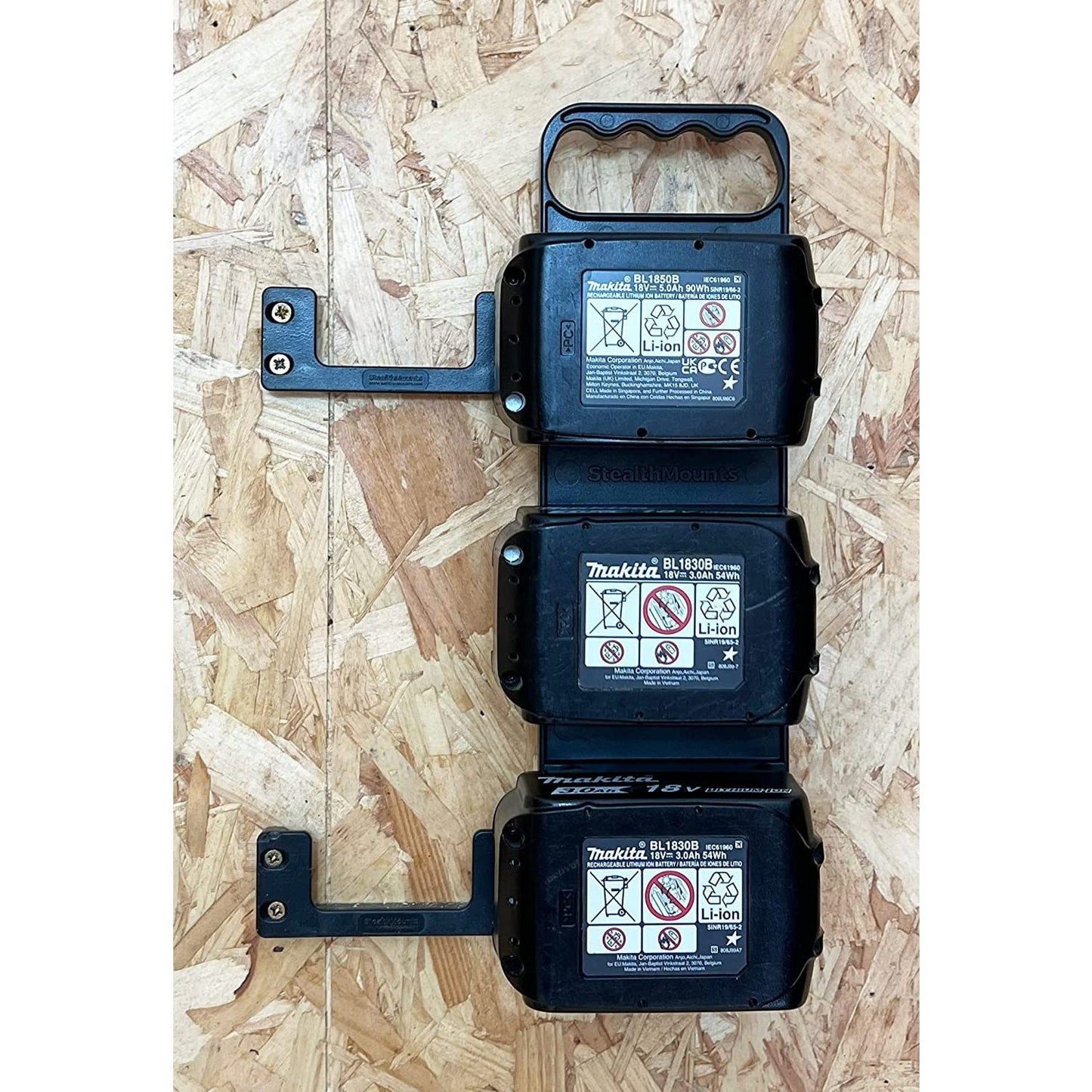 StealthMounts Makita 18v LXT Battery Holder Board with Handle