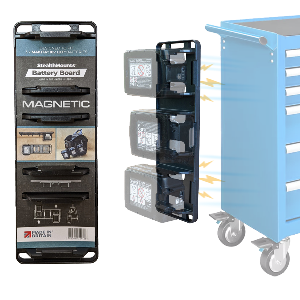 StealthMounts Makita 18v LXT Magnetic Battery Holder Board