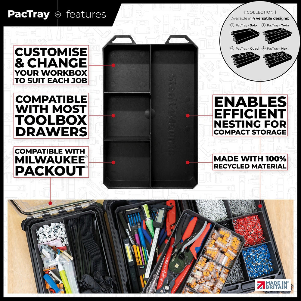 StealthMounts Quad Compartment PacTray
