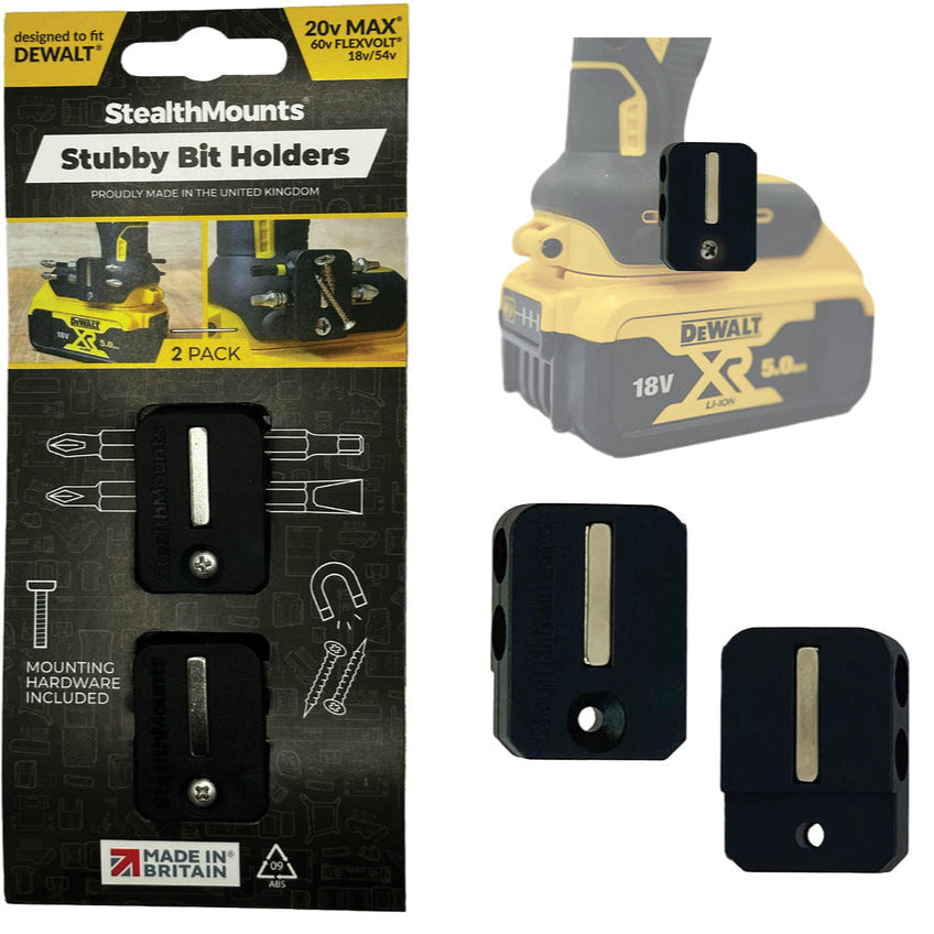 StealthMounts Stubby Magnetic Bit Holder for Dewalt XR & Flaxvolt Tools