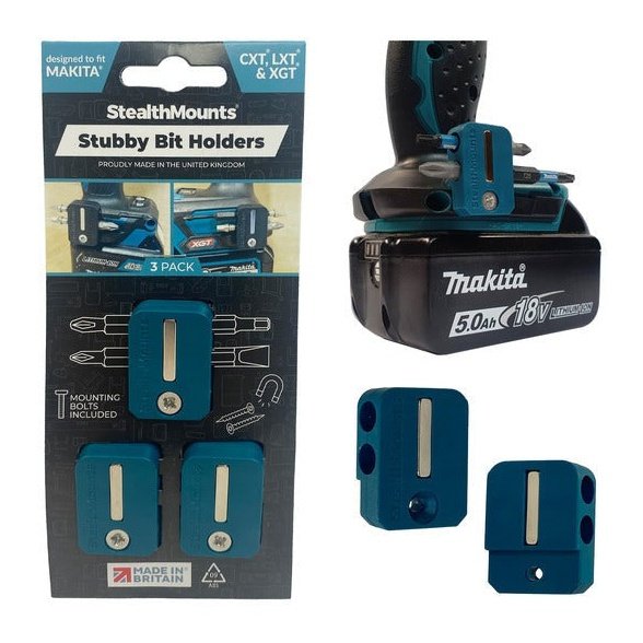 StealthMounts Stubby Magnetic Bit Holder for Makita CXT, LXT & XGT Tools