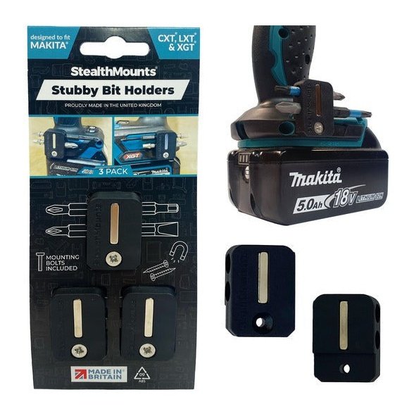 StealthMounts Stubby Magnetic Bit Holder for Makita CXT, LXT & XGT Tools