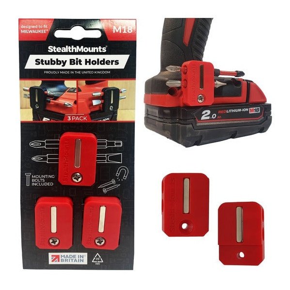 StealthMounts Stubby Magnetic Bit Holder for Milwaukee M18 Tools