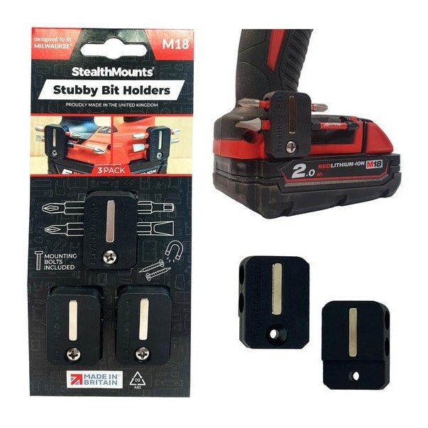 StealthMounts Stubby Magnetic Bit Holder for Milwaukee M18 Tools