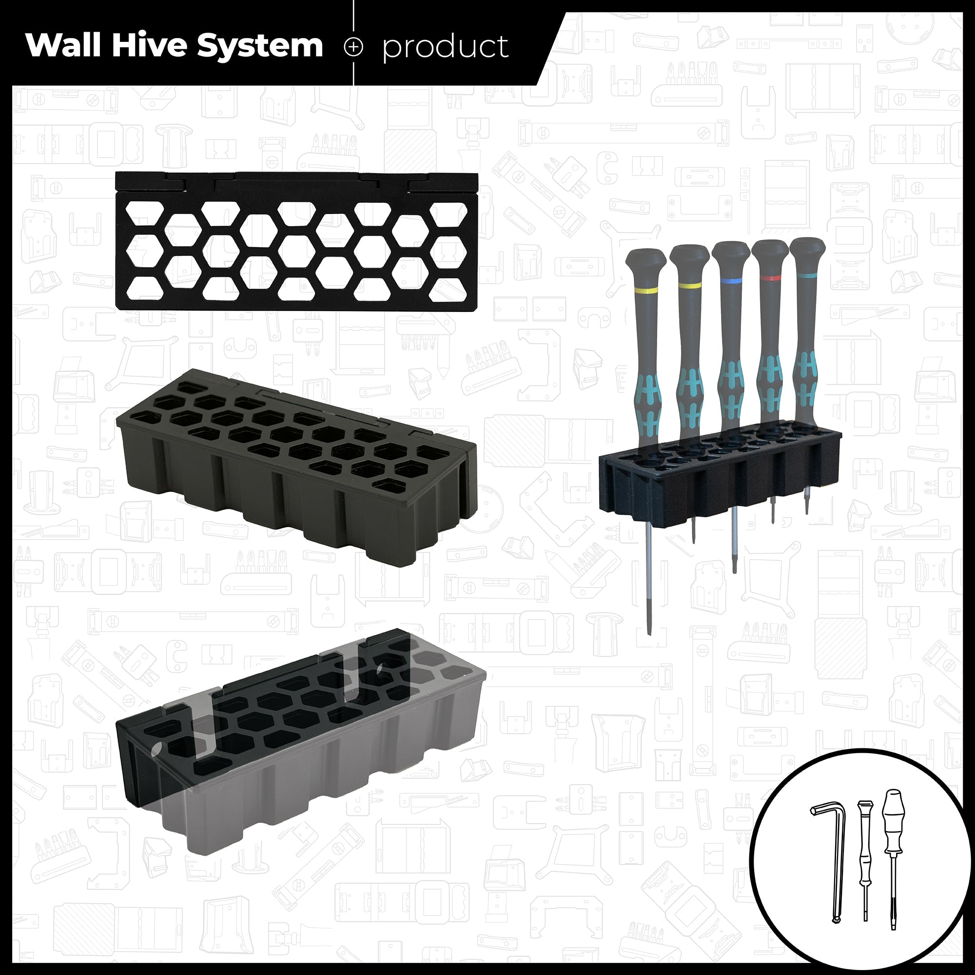 StealthMounts Wall Hive System Screwdriver Holders